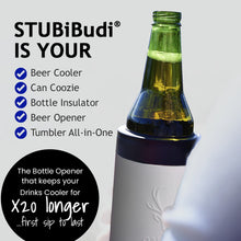 Load image into Gallery viewer, STUBiBudi 12oz Beer Cooler for Bottles and Cans with Bottle Opener (Mist Grey)
