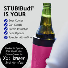 Load image into Gallery viewer, STUBiBudi 12oz Beer Cooler for Bottles and Cans with Bottle Opener (Pink)
