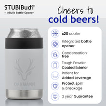 Load image into Gallery viewer, STUBiBudi 12oz Beer Cooler for Bottles and Cans with Bottle Opener (Mist Grey)
