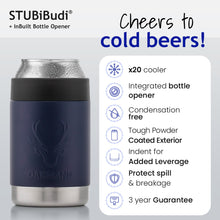 Load image into Gallery viewer, STUBiBudi 12oz Beer Cooler for Bottles and Cans with Bottle Opener (Navy)
