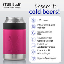 Load image into Gallery viewer, STUBiBudi 12oz Beer Cooler for Bottles and Cans with Bottle Opener (Pink)
