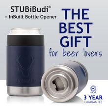 Load image into Gallery viewer, STUBiBudi 12oz Beer Cooler for Bottles and Cans with Bottle Opener (Navy)
