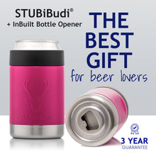 Load image into Gallery viewer, STUBiBudi 12oz Beer Cooler for Bottles and Cans with Bottle Opener (Pink)
