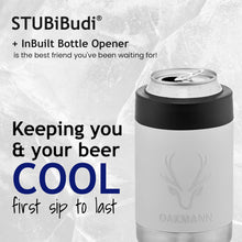 Load image into Gallery viewer, STUBiBudi 12oz Beer Cooler for Bottles and Cans with Bottle Opener (Mist Grey)
