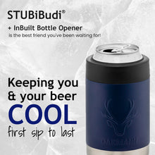 Load image into Gallery viewer, STUBiBudi 12oz Beer Cooler for Bottles and Cans with Bottle Opener (Navy)
