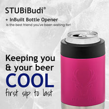 Load image into Gallery viewer, STUBiBudi 12oz Beer Cooler for Bottles and Cans with Bottle Opener (Pink)
