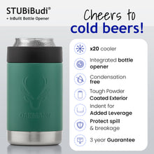 Load image into Gallery viewer, STUBiBudi 12oz Beer Cooler for Bottles and Cans with Bottle Opener (Green)
