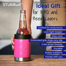 Load image into Gallery viewer, STUBiBudi 12oz Beer Cooler for Bottles and Cans with Bottle Opener (Pink)
